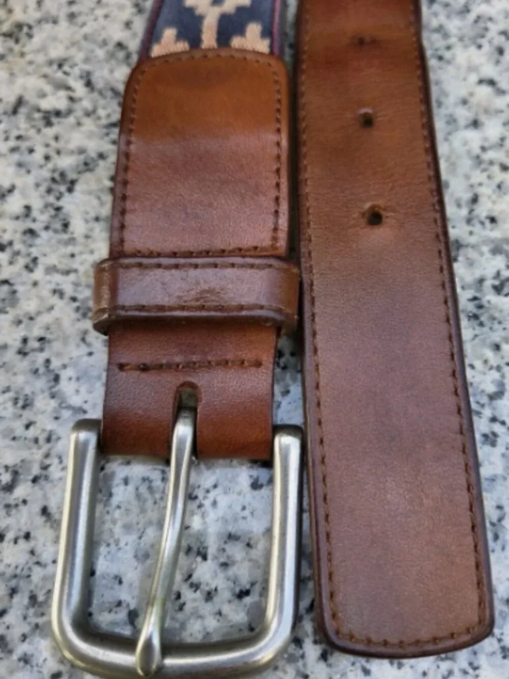 La Matera Multicolor Handmade Woven Leather Belt Size : 40